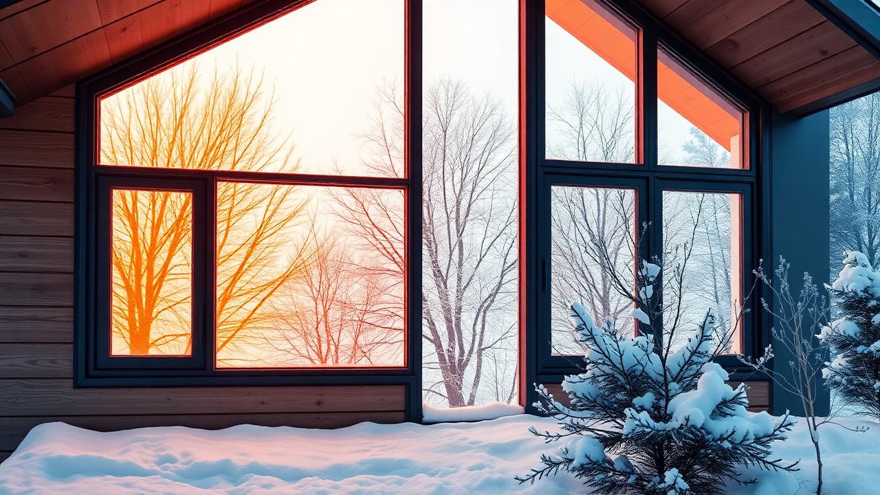 Energiezuinige woning met geïsoleerde ramen en raamfolie