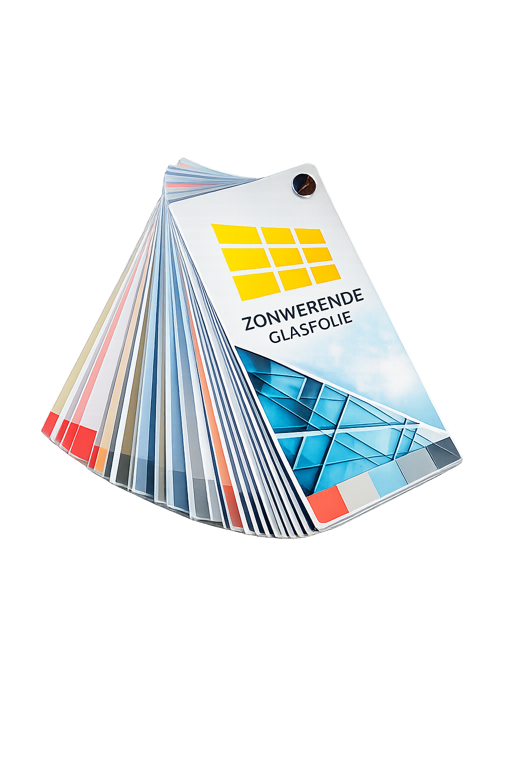 Stalenboek zonwerende glasfolie - kleurenwaaier met alle folietinten