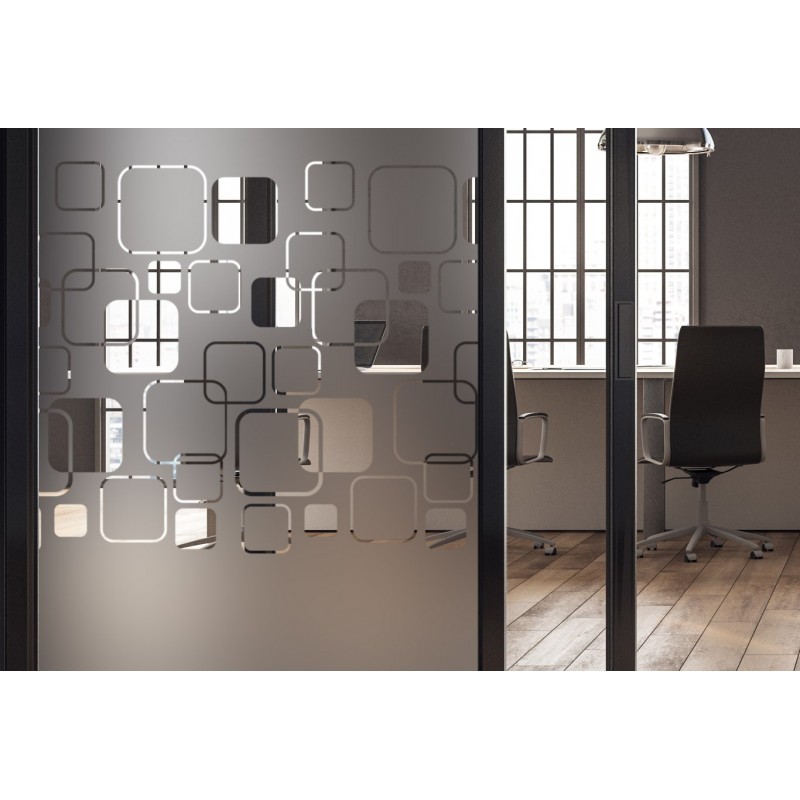 Design melkglasfolie met vierkanten