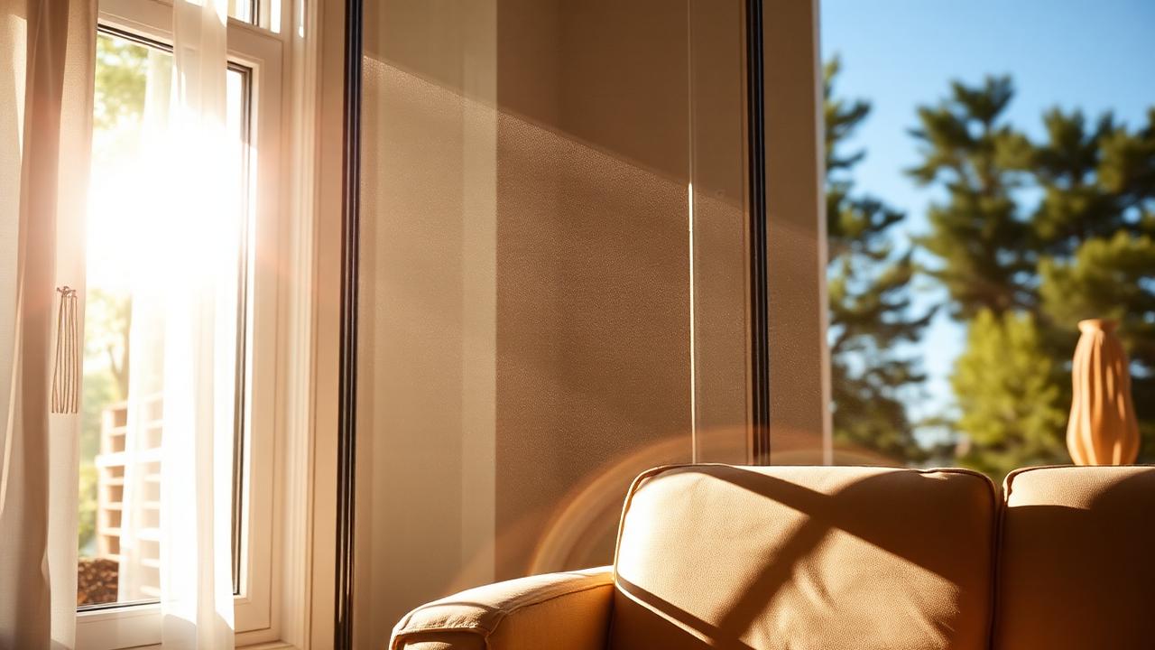 Woonkamer met UV-beschermende raamfolie